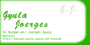 gyula joerges business card